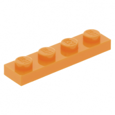 LEGO lapos elem 1x4, narancssárga (3710)